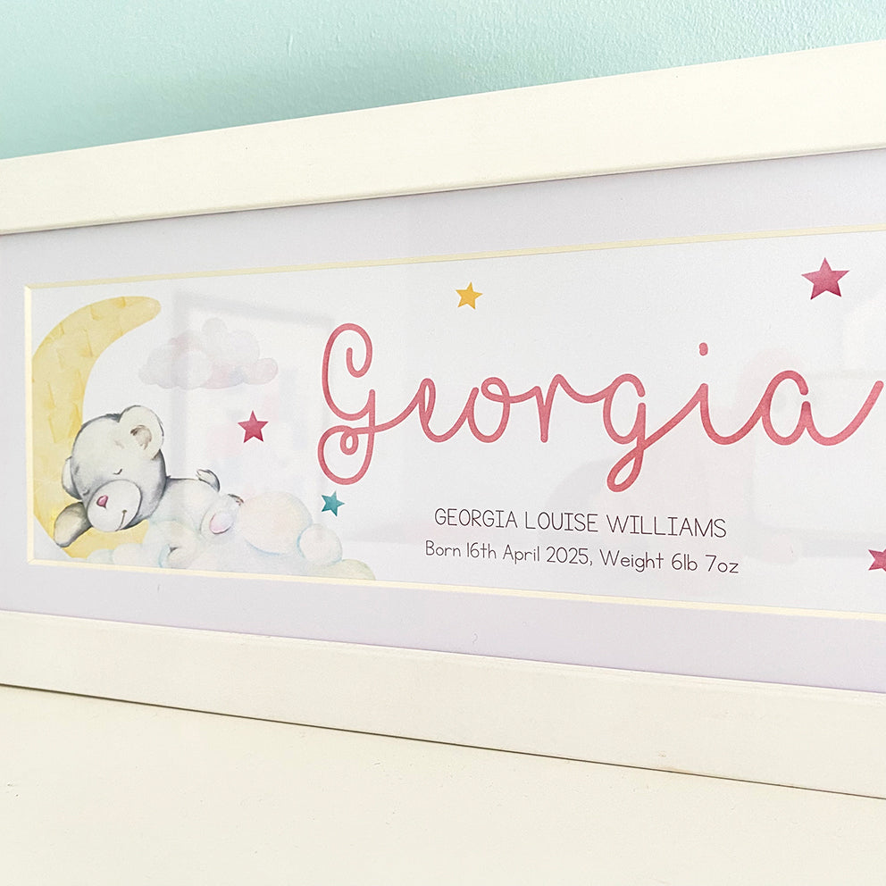 Teddy Bear Name Frames. Baby Name Gifts