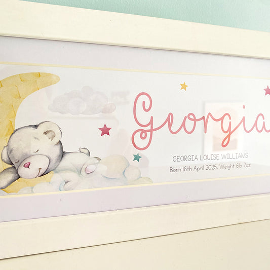 Teddy Bear Name Frames. Baby Name Gifts