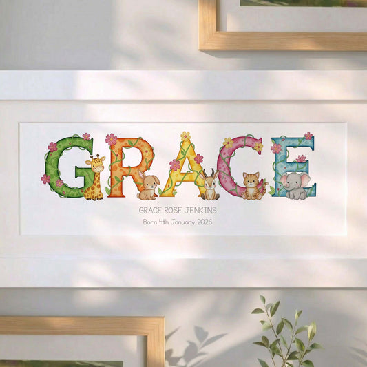 Animal Adventures Name Frame