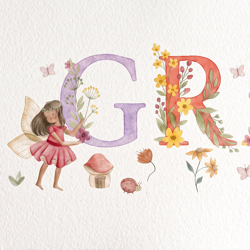 Woodland Fairies Baby Name Frame