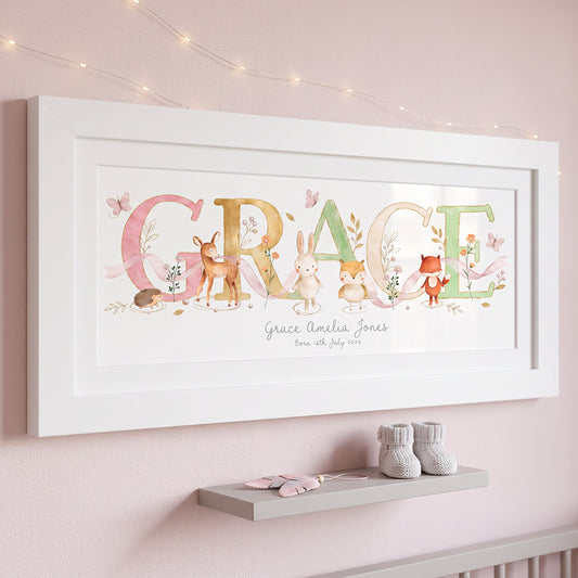 Woodland Pastels Multi-Coloured Name Frames