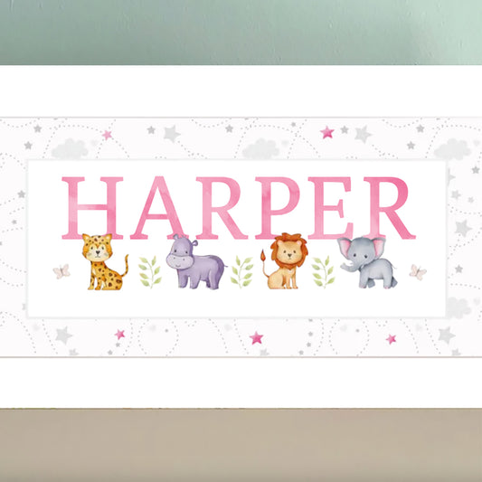 Jungle Animals Name Frame