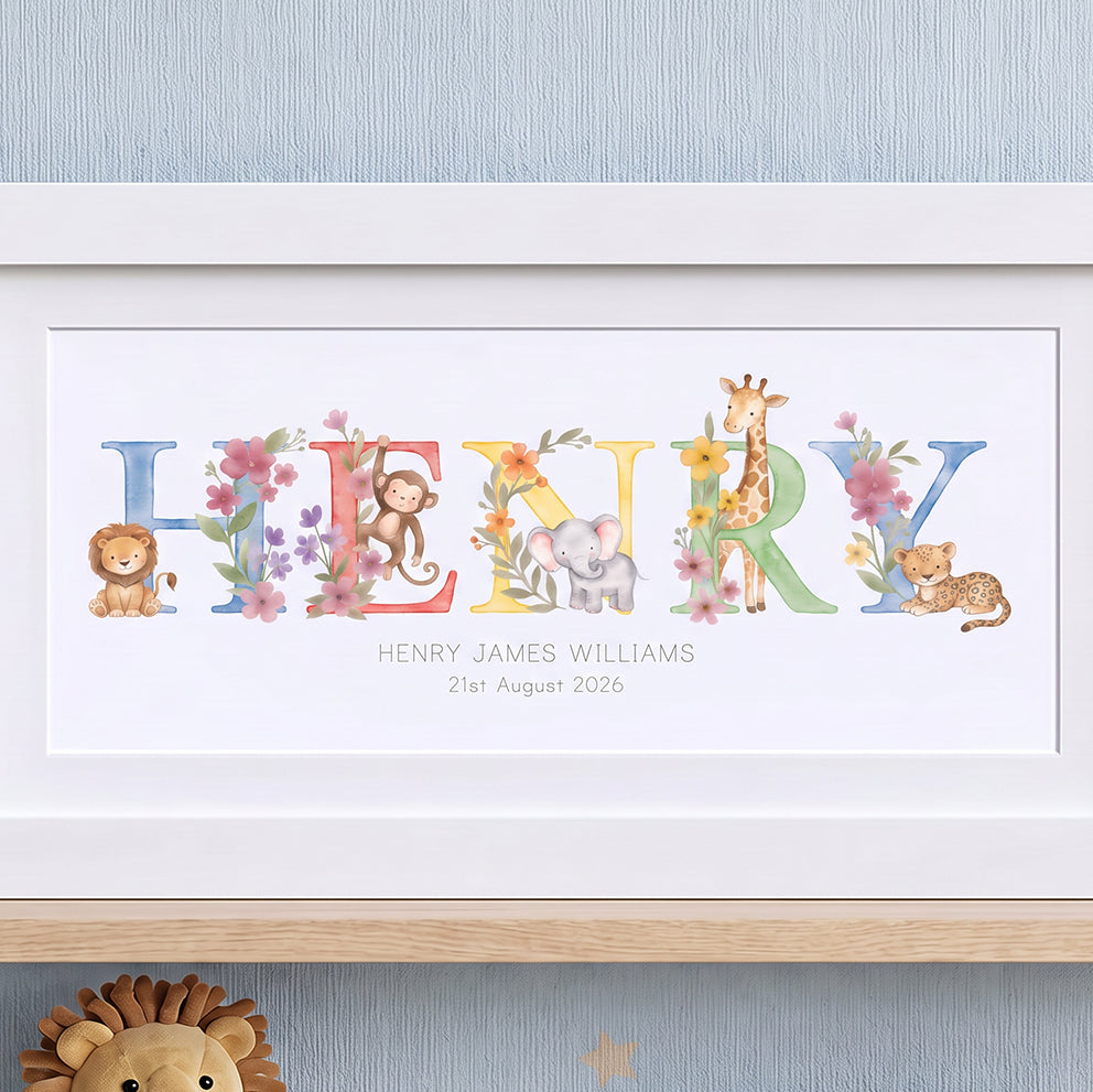 Jungle Animals Name Frame