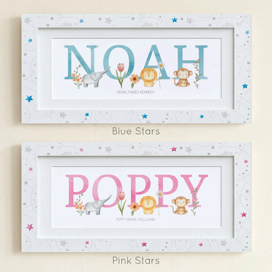Jungle Animals Name Frame