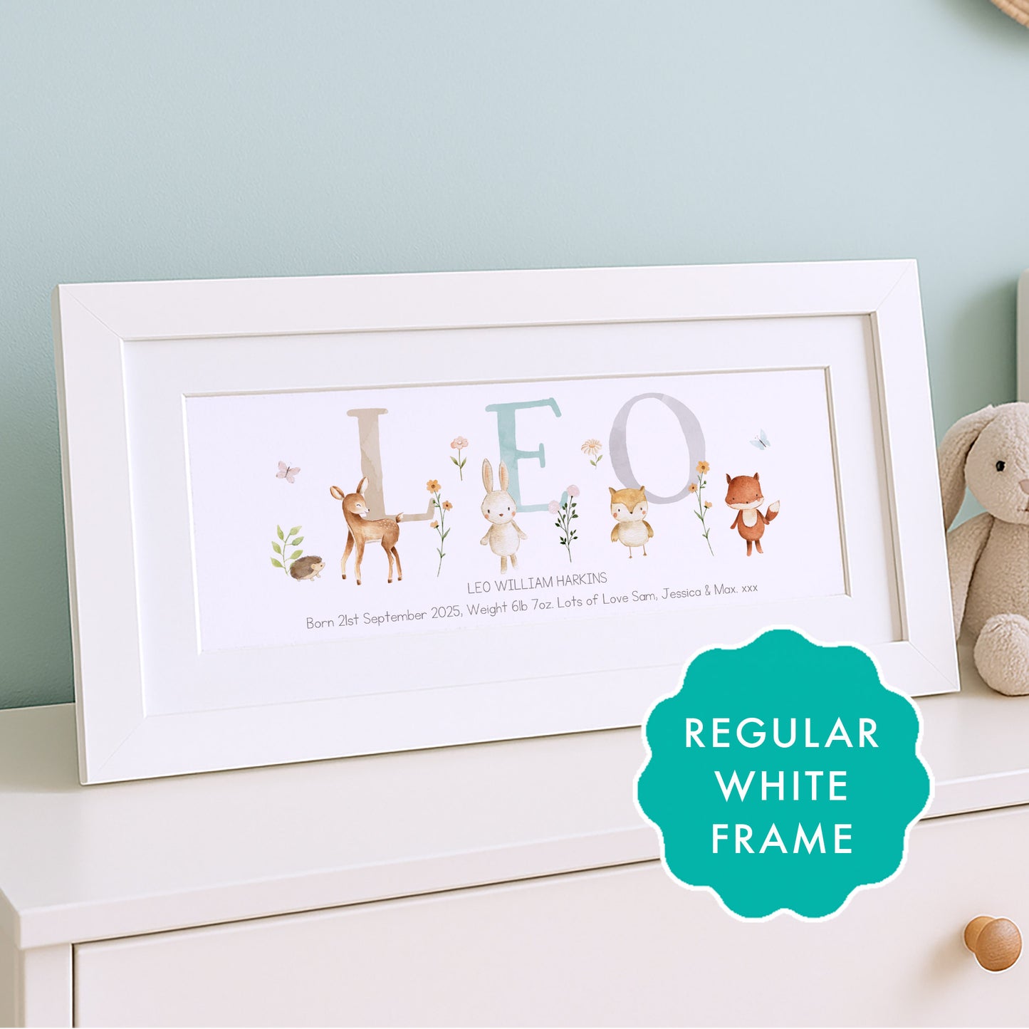Woodland Pastels Multi-Coloured Name Frames