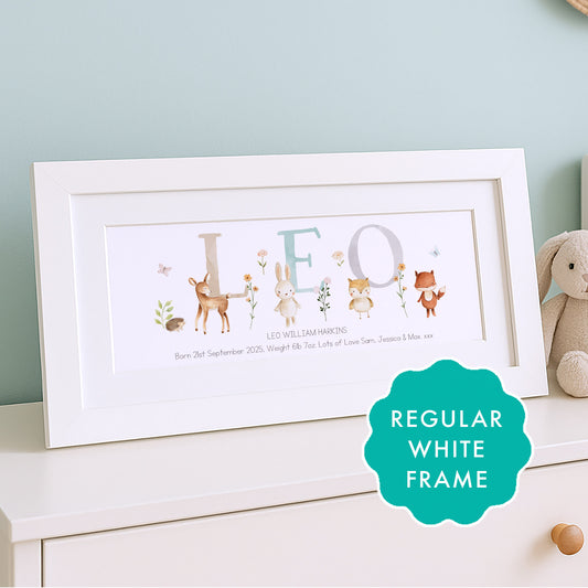 Woodland Pastels Multi-Coloured Name Frames