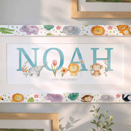 Jungle Animals Name Frame