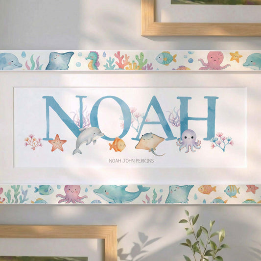 Ocean Name Frames. Baby Name Gifts