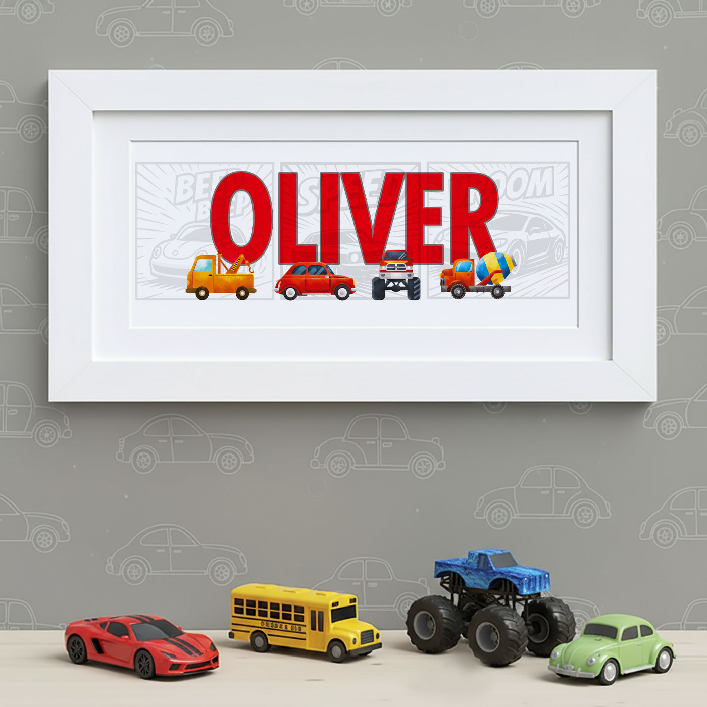 Cars Baby Name Frames