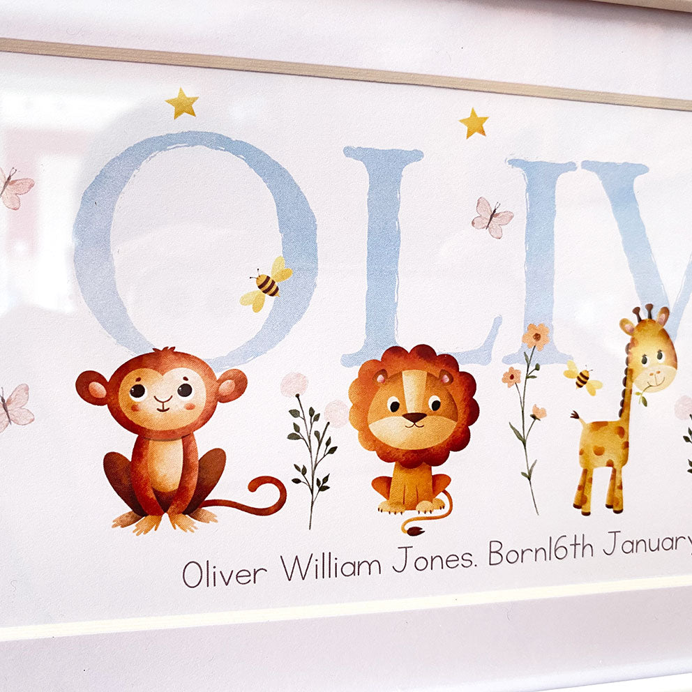 Jungle Animals Name Frame