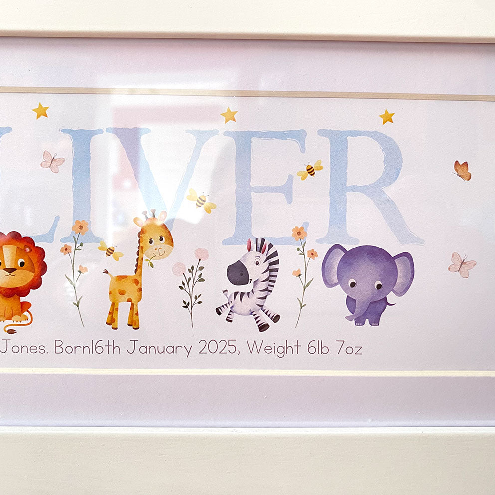 Jungle Animals Name Frame