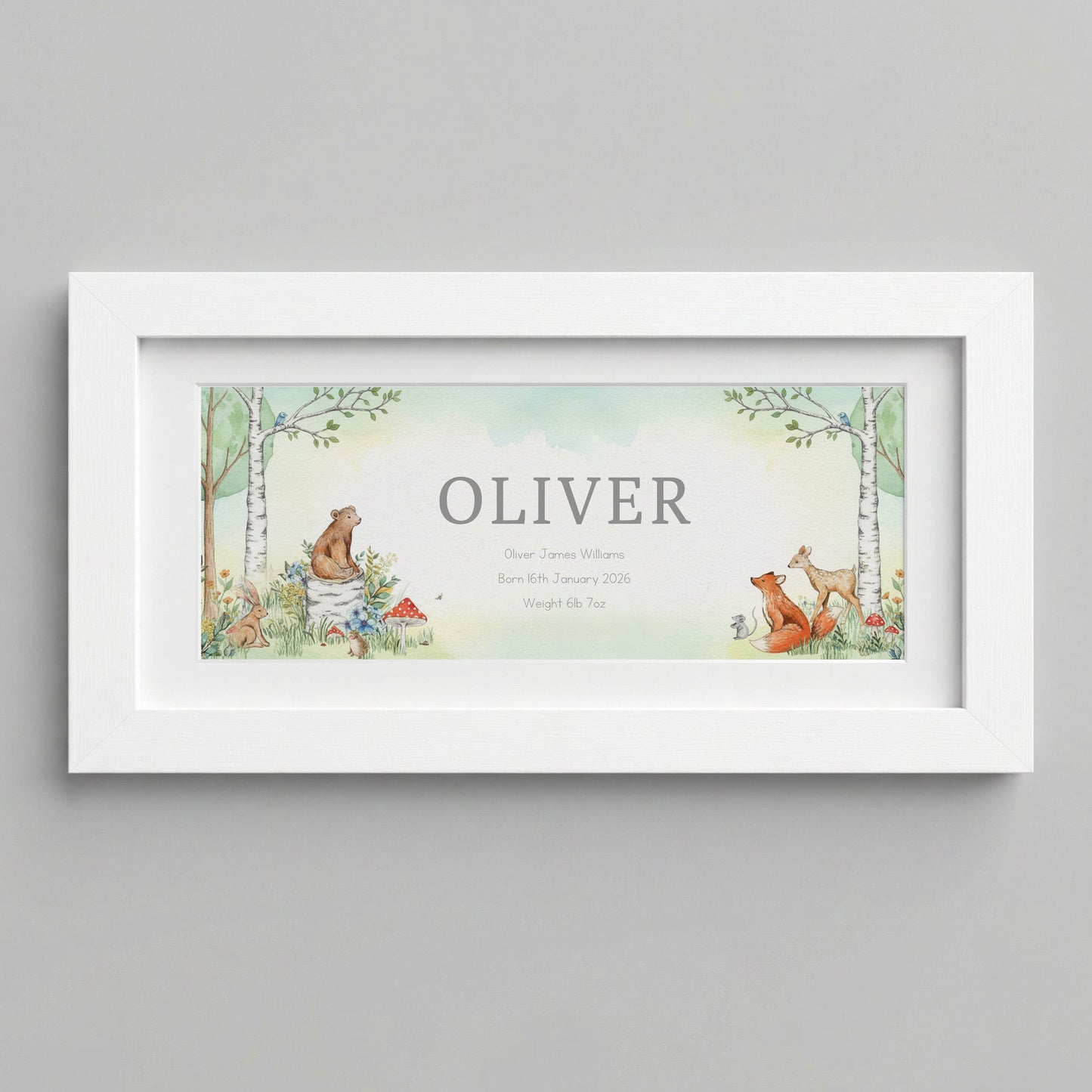 Watercolour Classics Baby Name Frames