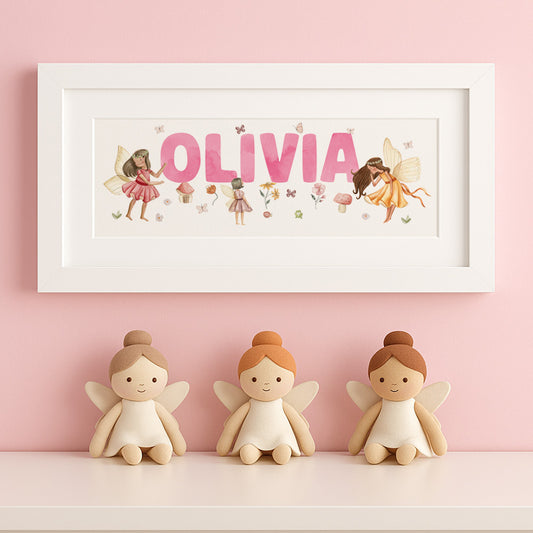 Woodland Fairies Baby Name Frame