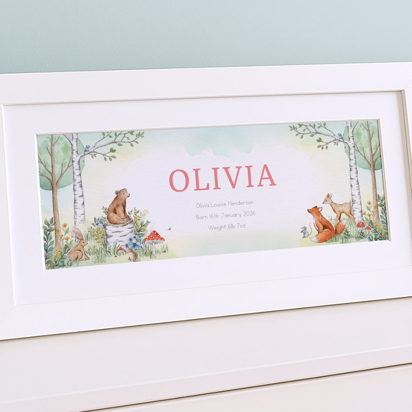 Watercolour Classics Baby Name Frames