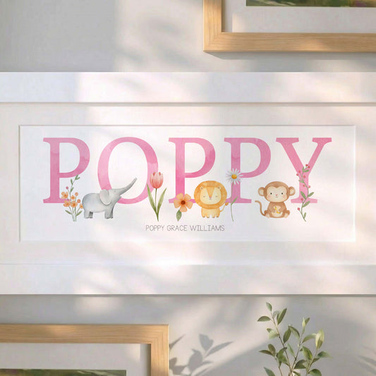 Jungle Animals Name Frame