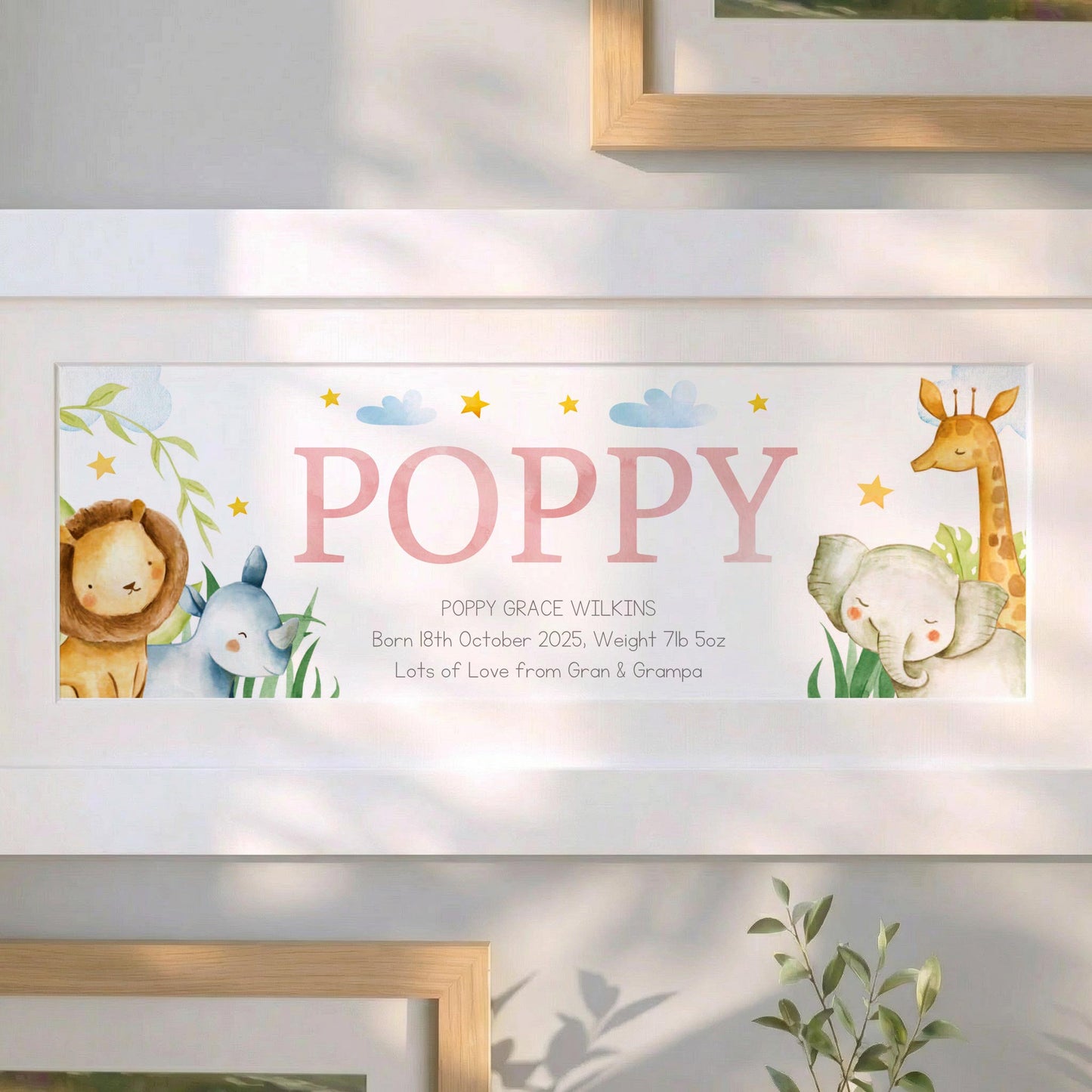 Safari Nursery Name Frame