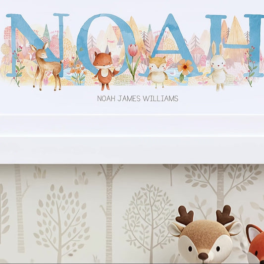 Woodland Pastels Baby Name Frames