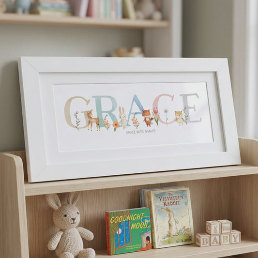 Woodland Pastels Multi-Coloured Name Frames