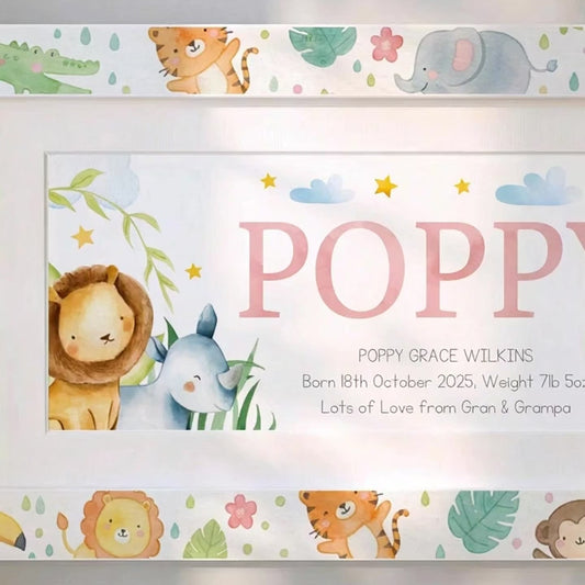 Safari Nursery Name Frame