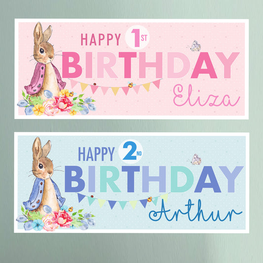 Classic Rabbit Birthday Party Banners