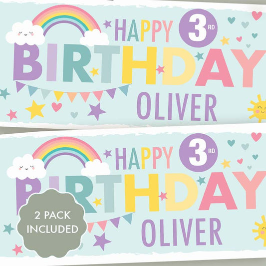 Rainbows Birthday Party Banners