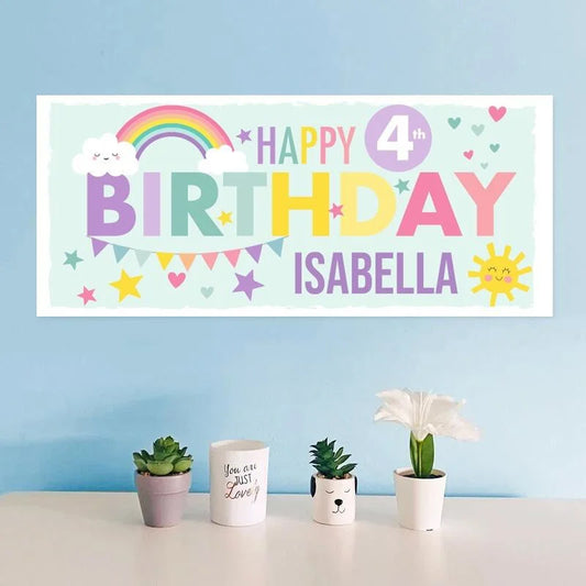 Rainbows Birthday Party Banners