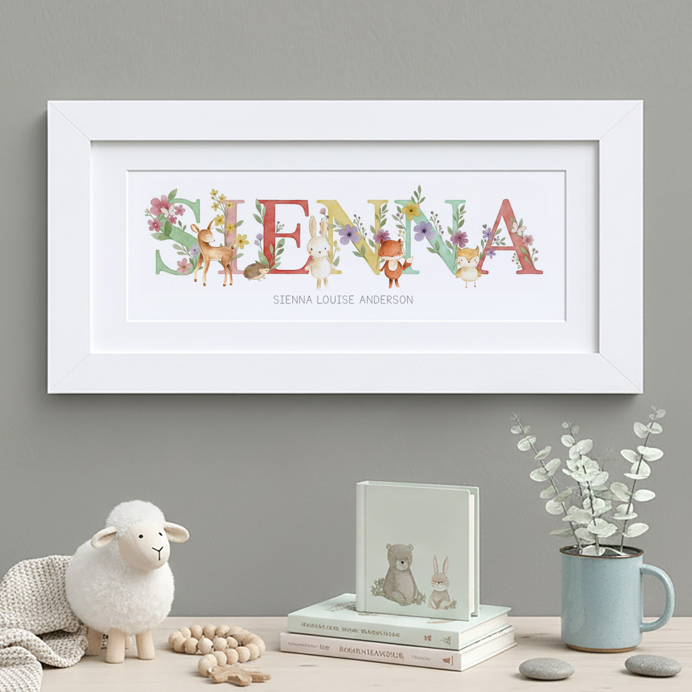 Woodland Floral Baby Name Frames