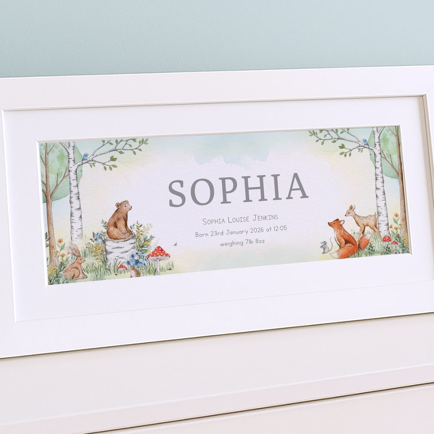 Watercolour Classics Baby Name Frames