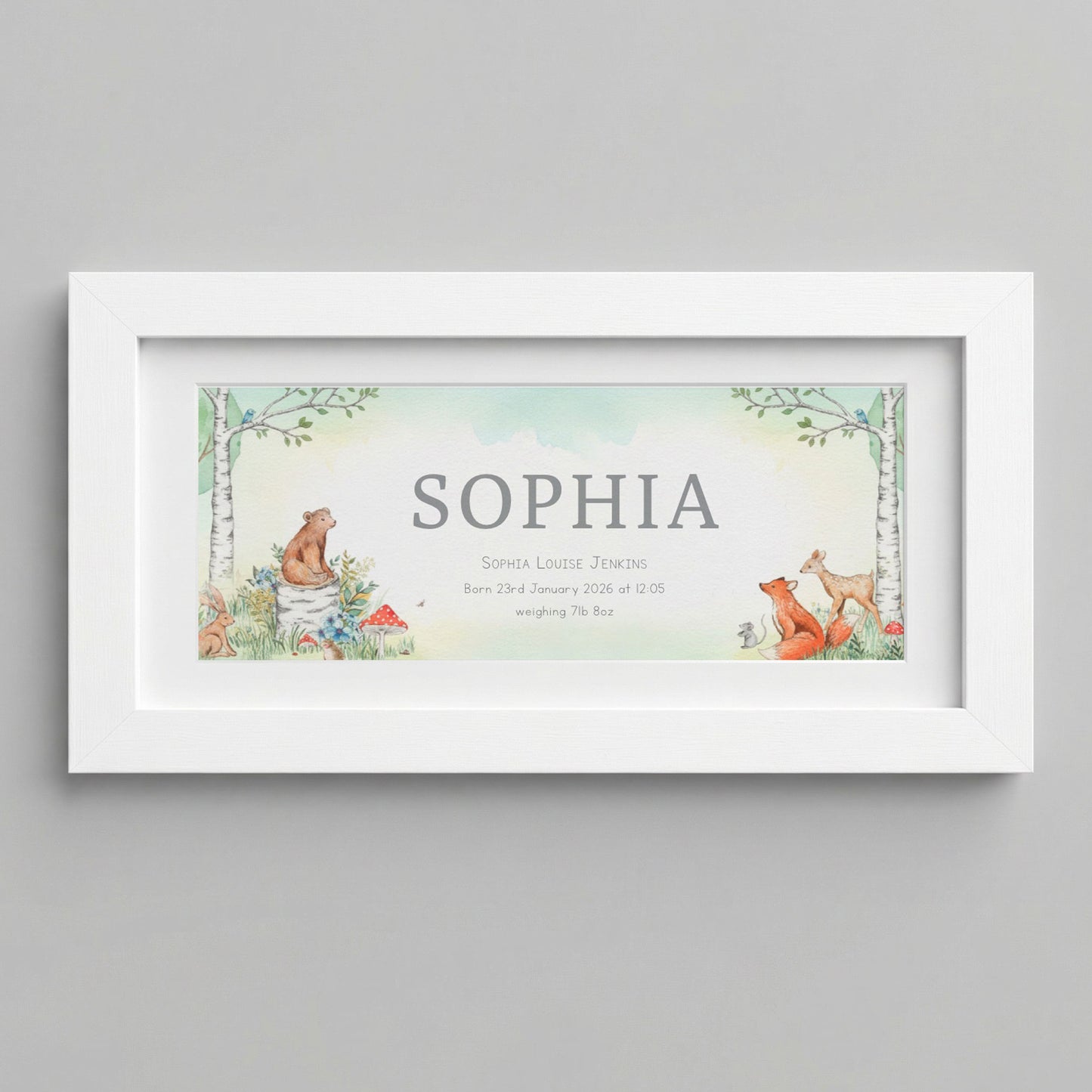 Watercolour Classics Baby Name Frames