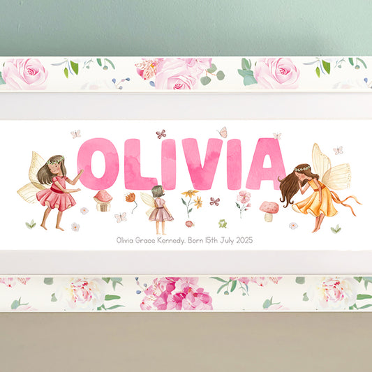 Woodland Fairies Baby Name Frame